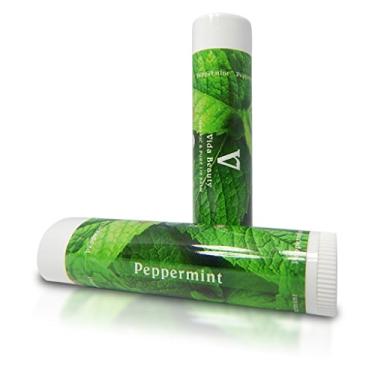 Imagem de Bálsamo labial orgânico natural 100% cera de abelha e hortelã-pimenta, óleo de coco, vitamina E para reparar lábios secos, rachados e rachados, protetor labial orgânico