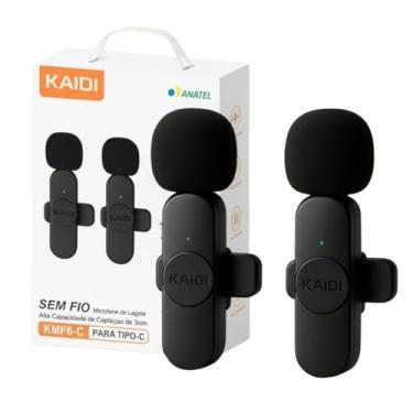 Imagem de Microfone Lapela Sem Fio Profissional – Áudio Cristalino com Redução de Ruído | Compatível com iPhone, Android. Para Vídeos, TikTok, YouTube e Lives (USB-C)