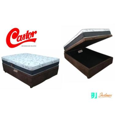 Imagem de Conjunto Cama Box Baú Casal + Colchão Castor Molas Class 138x188x67, S