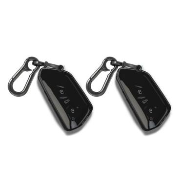 Imagem de Capa para Volkswagen FOB, 2 peças de capa preta transparente TPU para VW ID.4 ID.3 MK8 Golf GTI Seat Leon MK4 Skoda Octavia com chaveiro capa protetora