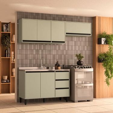 Imagem de Cozinha Compacta 3 Peças 250027 Sem Tampo Koya Verde Oliva Politorno Móveis