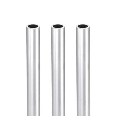 Imagem de DTGN Tubo redondo de alumínio de 25 x 1 x 0,9 cm (C x ODxID) - Pacote com 3 - Bom para artesanato DIY - Tubo reto de alumínio 6063 - Prata