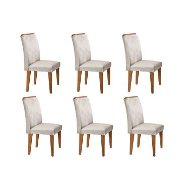 Imagem de Kit 6 Cadeiras Jantar Lunara 6 Un Imbuia/Creme-Rufato