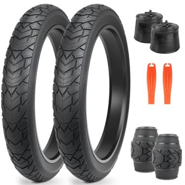 Imagem de ZUKKA Pneu E-Bike de 26 x 4,0 pacote com 1/2 pneu gordo de alto desempenho branco gordo de substituição de parede dobrável para mountain bike pneus de bicicleta de alta densidade para bicicletas MTB E