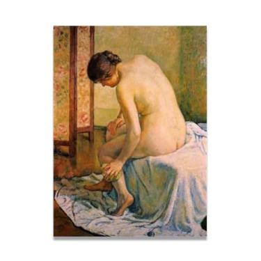 Imagem de The BatherThéo van Rysselberghe: Impressão em tela neoimpressionista belga chave 20 x 28 cm sem moldura