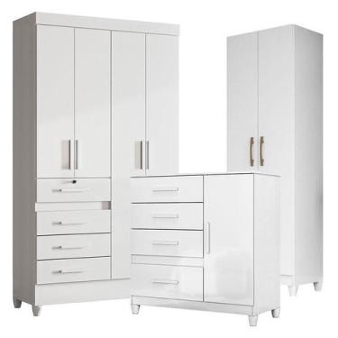 Imagem de Guarda Roupa Infantil Sobral com Cômoda Vênus com pés e Armário Multiu