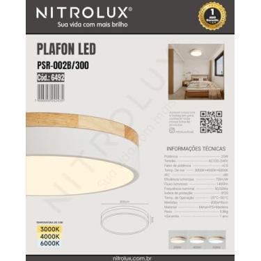 Imagem de PLAFON SOBREPOR REDONDO PSR-002B/300 3EM1 20W BRANCO