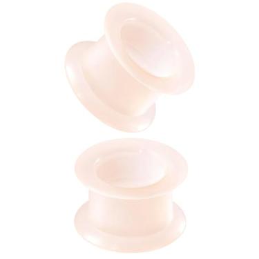 Imagem de XIMAX 2 peças de pele tom de pele colorida para orelha de silicone túneis de orelha com alargador duplo expansor de pele retentor de pele piercing para mulheres e homens 8G-1 e 1/5.1 cm 3-38 mm