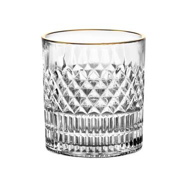 Imagem de Jogo 6 Copos Whisky Cristal Borda Dourada 310ml Esplanada L´hermitage