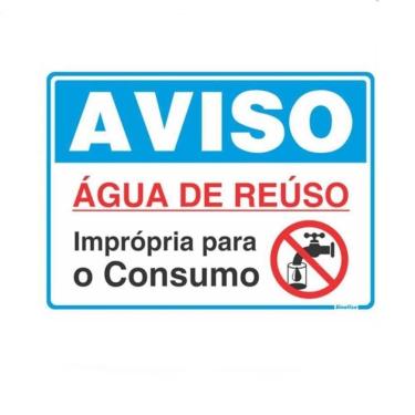 Imagem de Placa 15x20cm água De Reúso Imprópria Para Consumo - 220bz - Sinalize Placa 15x20 Agua Reuso Impropria P-consu 220bz