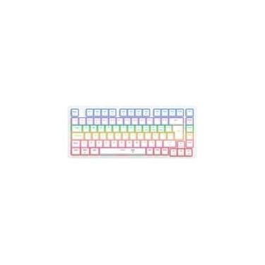 Imagem de Teclado Mecânico Gamer T-Dagger Megatre, RGB, Switch Dust-proof Marrom, USB Tipo-C, ABNT2, Branco - T-TGK326W-BR