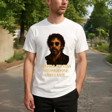 Imagem de Camiseta em Algodão Masculina e Feminina Estampa Raul Seixas Básica e 