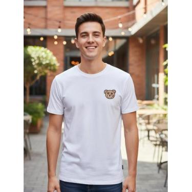 Imagem de Camiseta Masculina De Verão Com Estampa De Urso Minimalista - crushed,