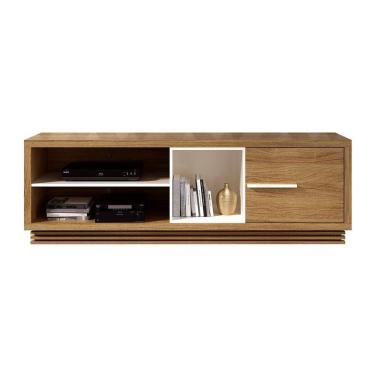 Imagem de Rack Bancada p/TV até 65 Pol RA2002 c/ Nichos e Rodapés 180cm Natural/Off White - Tecno Mobili