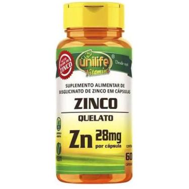 Imagem de Zinco Quelato Zn Puro 28mg 60 Cápsulas - Unilife