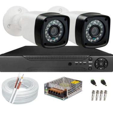 Imagem de Kit Cftv 2 Câmeras Infravermelho Segurança 2mp 20m Dvr 4 canais 5x1 - 