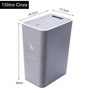 Imagem de Lixeira Cesto De Lixo tampa click 15 litros para pia e Banheiro cozinh
