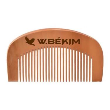 Imagem de Pente De Madeira Para Barba E Bigode Curvo Meia Lua W.BÉKIM