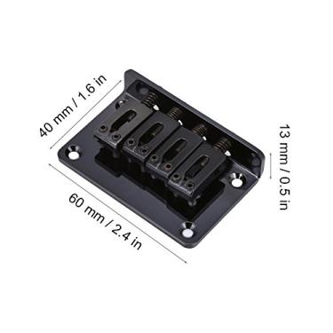 Imagem de Mingzhe 4 Cordas Duráveis ​​ponte Fixa Peças de Reposição Elétrica Guitarra Ukulele Liga de Zinco Grande Atualização (Preto)