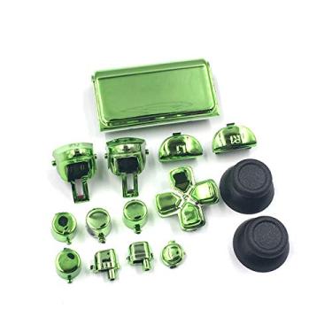 Imagem de Novo controle Dpad L2 R2 L1 R1 botão gatilho Dpad polegares para PS4 Pro Slim JDM 040 JDS040 JDM 050 JDS050 4.0 5.0 versões - verde cromado