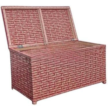 Imagem de Caixa Organizadora de Brinquedos com Tampa Articulada - Design Moderno em Tecido, Estrutura em Madeira e Pronta para Uso (rosa veneza)