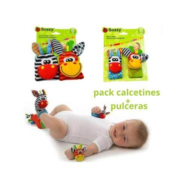 Imagem de Conjunto de estimulação Baby Rattles, 2 meias e 2 pulseiras - Lightbek
