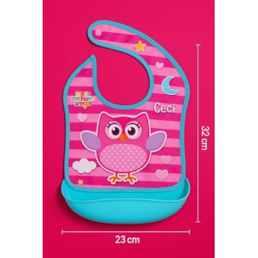 Imagem de Babador Infantil com Pega Migalhas Impermeável Ajustável Refeição Bebê