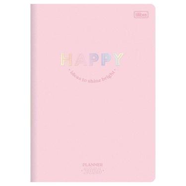Imagem de Planner Mensal 2026 Grampeado M7 Happy Rosa Pastel Tilibra