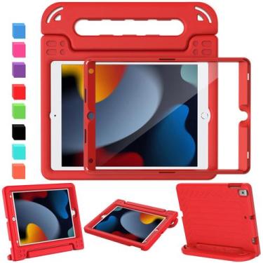 Imagem de Capa AVAWO Kids para iPad 10.2 de 9ª, 8ª e 7ª geração com tela vermelh