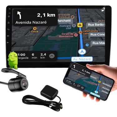 Imagem de Multimídia 10" E-Tech Premium 2GB Ram 32GB Android Auto Carplay + Câmera de Ré