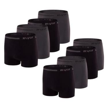 Imagem de Kit Com 8 Cuecas Box Masculina Trifil Sem Costura Microfibra Lisa Bási