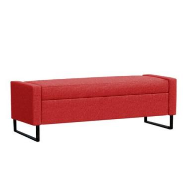 Imagem de Recamier Bau Paris Base de Metal 1,40m Suede Vermelho - Inova Decoraçõ