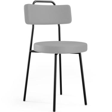 Imagem de Cadeira Decorativa Estofada Para Sala De Jantar Barcelona L02 Facto Cinza - Lyam Decor