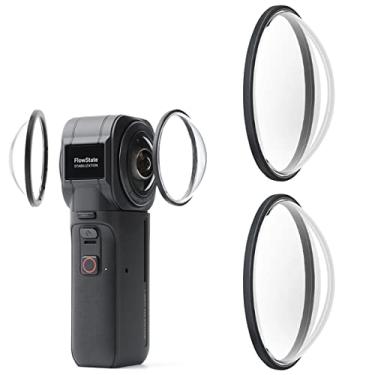Imagem de RWWPJLLWHR Protetores de lente compatíveis com Insta360 One RS Capa protetora para lente antiarranhões e antipoeira Acessórios de câmera esportiva compacta e leve (cor transparente)