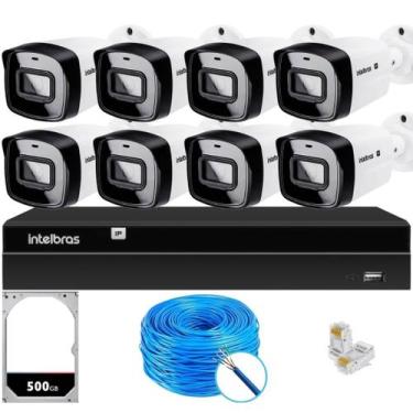 Imagem de Kit 8 Câmeras IP Vipc 1230B Intelbras NVD 1408P HD 500GB