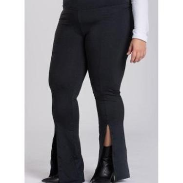 Imagem de Calça Feminina Plus Size Montaria Flare Abertura Frente Cós Alto Largo - Serena-Feminino