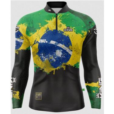Imagem de Camiseta Proteção Solar UV 50+ Bandeira do Brasil King Brasil (KFF658N)