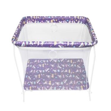 Imagem de Cercadinho Infantil Dobrável com Tela Mosquiteiro, Unicórnio, 77x77x70cm, Suporta 20kg, para Bebês 0-24 Meses