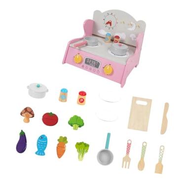 Imagem de Esquirla Conjunto de cozinha infantil, brincadeira de faz de conta, coordenação fina, móveis de jardim de infância, fogão de cozinha, Pink Set B