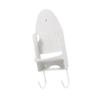 Imagem de SiaBiced Suporte para Tábua de Passar Roupa com Suporte de Parede E Ganchos, Suporte para Ferro de Passar Roupa em PBT Resistente Ao Calor para Colocação Flexí, Branco