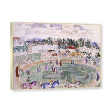 Imagem de NHLDZYH Moldura champanhe. Folhas impressionistas, (bela paisagem 27) de Raoul Dufy, reprodução de quadros, quadros de pinturas famosas, imagem murais quartos. 60x80cm