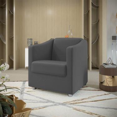 Imagem de Poltrona Decorativa Tilla Suede Cinza Dal Poz Estofados