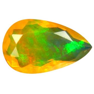 Imagem de 1,42 ct Pedra preciosa preciosa solta corte pera (12 x 7 mm) não aquecida qualidade transparente etíope Welo arco-íris opala