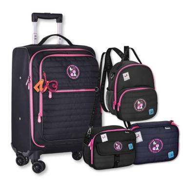 Imagem de Kit Mala Luluca Escolar com Mochila 02 Lancheiras e Estojo-Feminino
