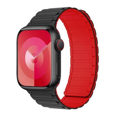 Imagem de Pulseira magnética para Apple Watch séries 11/10/9/8/7/6/5/4/3/SE/2nd/Ultra 3 de 49 mm, 46 mm, 45 mm, 44 mm, 42 mm, 41 mm, 40 mm, 38 mm, 40 mm, 38 mm, 49 mm, 46 mm, 46 mm, 46 mm, 46 mm, 46 mm, 46 mm