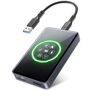 Imagem de TDT Adaptador CarPlay sem fio 4 em 1 e adaptador automotivo sem fio Android, Magic Video Box Stream Netflix, YouTube, Disney+, saída HDMI, unidade USB e cartão TF, suporte para atualização OEM Wired