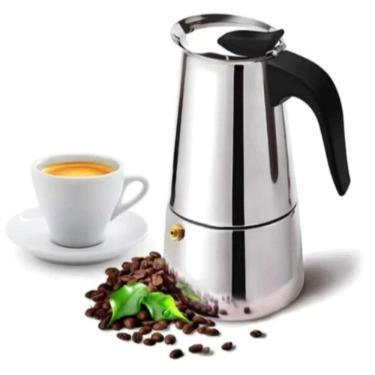 Imagem de Cafeteira Italiana Em Inox Café Expresso Encorpado 4 Xícaras 200ml