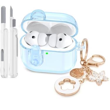 Imagem de Capa transparente para Airpods Pro 3 2025 feminina, VISOOM Clear New Apple AirPods iPods Pro3 Capas Proctetor capa fofa transparente Air pods iPod Pro 3ª geração capas com cadeado/chaveiro/kit de