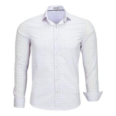 Imagem de Camisa Social Quadriculada Amil Slim Elastano Passa Fácil 1864, Cor 04