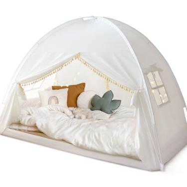 Imagem de Razee Tenda De Cama De Solteiro Para Crianças, Tenda De Dossel De Cama De Solteiro, Tenda De Privacidade Interna Na Cama Para Dormir Para Meninas E Meninos, Tenda De Cama, Tenda De Solteiro, Borla B